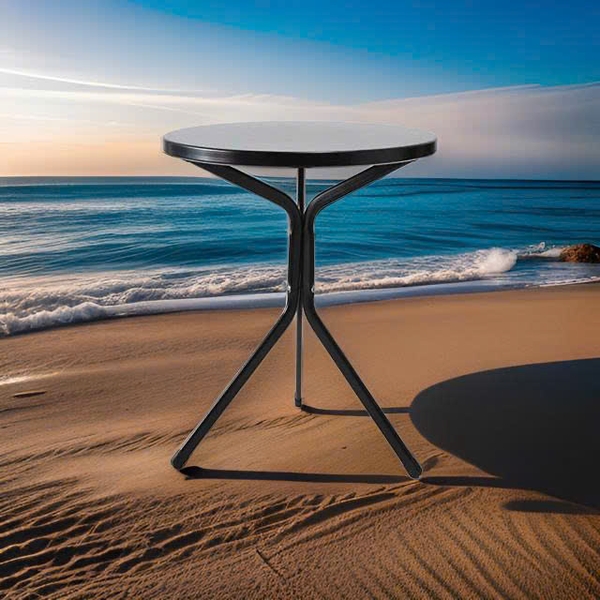 Bàn tròn có đường kính 600mm, mặt bàn bằng thép sơn tĩnh điện