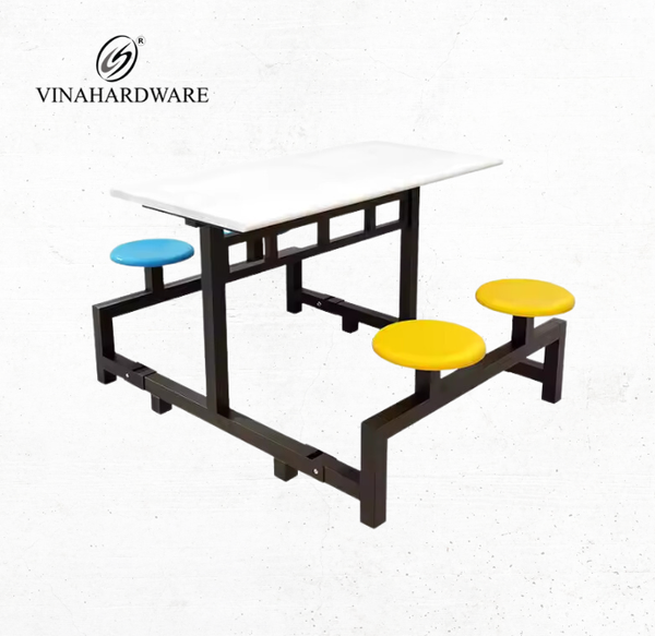 Bộ Bàn Liền Ghế Căng Tin Trường Học, Nhà Ăn Khung Sắt Vinahardware