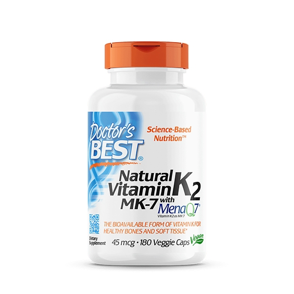 Doctor's Best Natural Vitamin K2 with MenaQ7 45mcg, 180 Veggie Caps