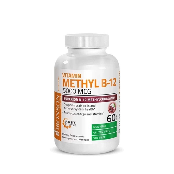Bronson Vitamin Methyl B-12 5000mcg, 60 Count