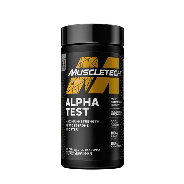 Muscletech Alpha Test | Maximum Strength Testosteron Booster, 120 Capsules