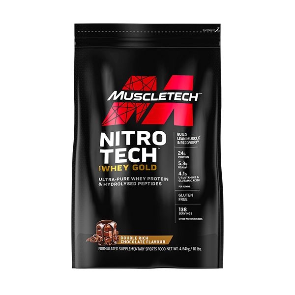 MuscleTech NITRO-TECH 100% Whey Gold, 8 Lbs (109 Servings)