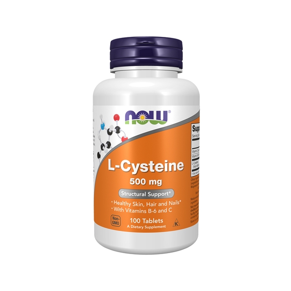 NOW L-Cysteine 500 mg with Vitamins B-6 and C, Structural Support