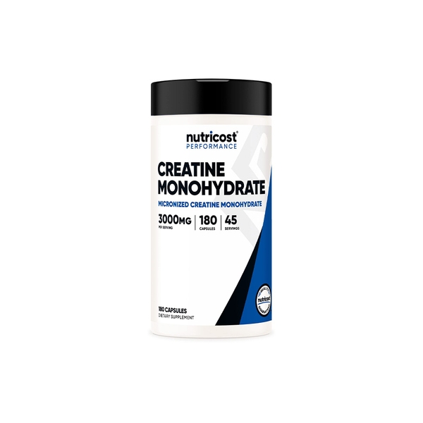 Nutricost Creatine Monohydrate Micronized 3000 mg, 180 Capsules