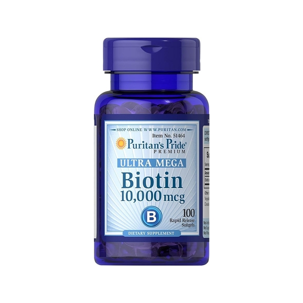 Puritan's Pride Ultra Mega Biotin 10000 mcg, 100 Softgels