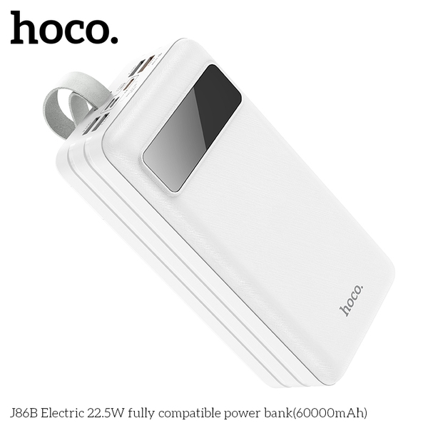 Pin dự phòng Hoco J86B 60000mAh QC 3.0 22.5W và TypeC PD 20W, Có đèn ...