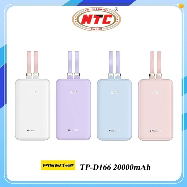 Pin dự phòng Pisen Quick TP-D166 20000mAh TypeC PD & USB-A QC 3.0