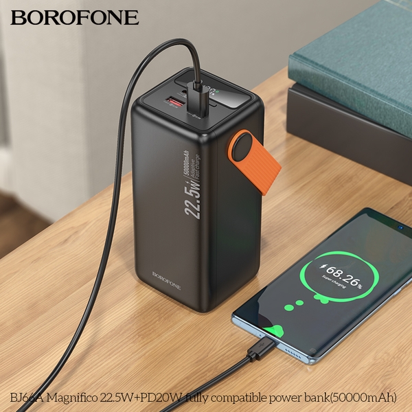 Pin dự phòng Pin dự phòng Borofone BJ66A 50.000mAh 2 cổng USB QC 3.0 22.5W và
