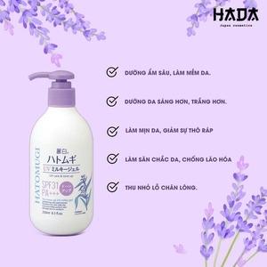 Sữa dưỡng thể nâng tone và dưỡng ẩm Hatomugi SPF31+ vòi tím PA+++