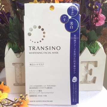 Mặt nạ dưỡng ẩm & trắng da Transino facial mask của Nhật