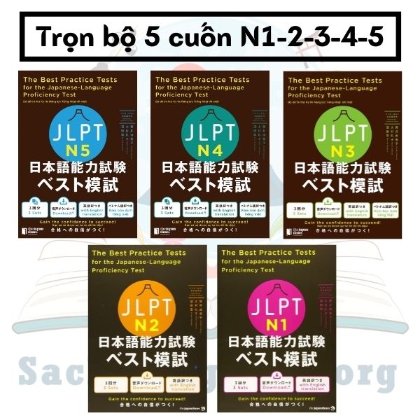 [FREESHIP] Trọn bộ JLPT N1-2-3-4-5 Nihongo Nouryoku shiken Besuto Moshi