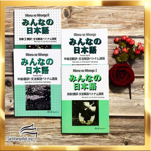 Combo 4 quyển Bản dịch và Giải thích ngữ pháp Minna No Nihongo (Trọn bộ N5-4-3-2)