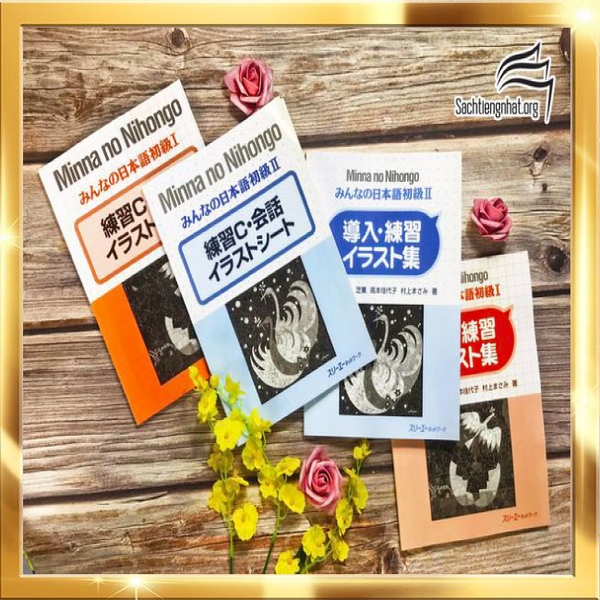 [FREESHIP] Combo 4 quyển Minna No Nihongo Irasuto bổ trợ giáo trình chính (Tập 1 và 2)
