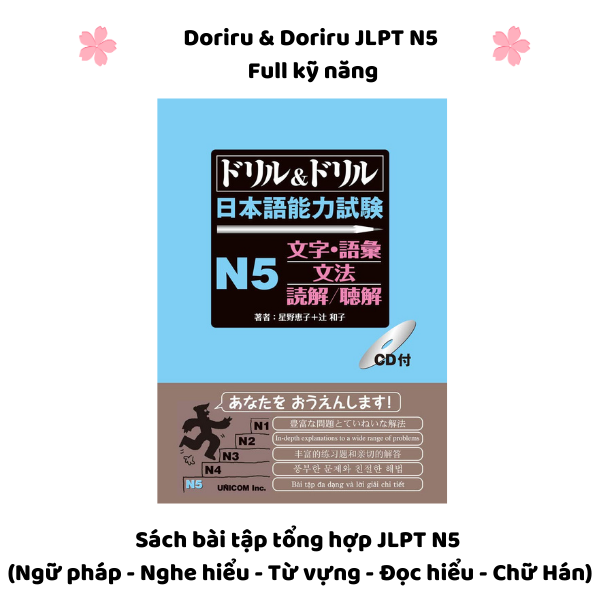 Doriru & Doriru N5 - Sách luyện thi Drill & Drill N5 (Full 5 kỹ năng tặng kèm File nghe)