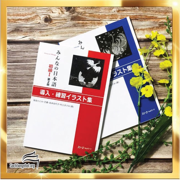 [FREESHIP] Combo Minna No Nihongo Bản mới Sơ cấp 1 và 2 Donyu.Renshu Irasutoshu (Dai 2 han)