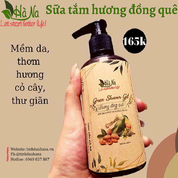 Gel Tắm Hương Đồng Quê - Thơm Hương Sả Chanh, đồng quê dịu dàng