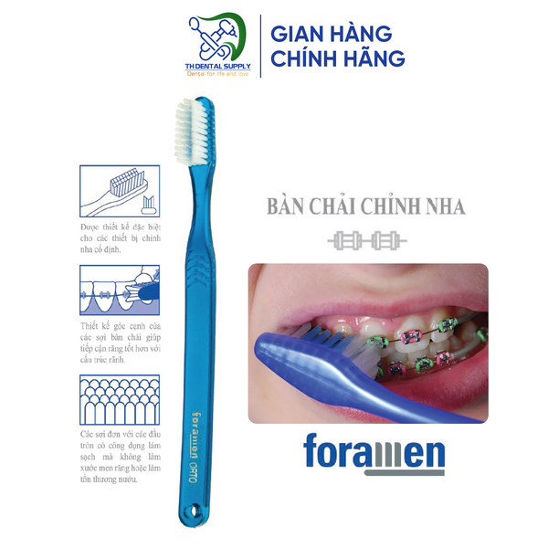 Bàn chải đánh răng Foramen Toothbrush Orthodontic. Made in Spain