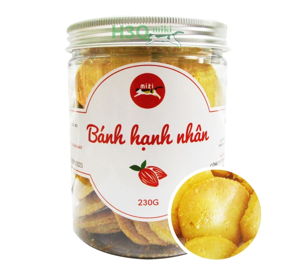 Bánh quy hạnh nhân H3Q Miki lọ 230g làm từ bơ New Zealand