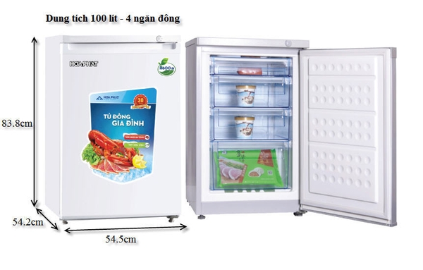 Tủ đông mini 4 ngăn 100 lít