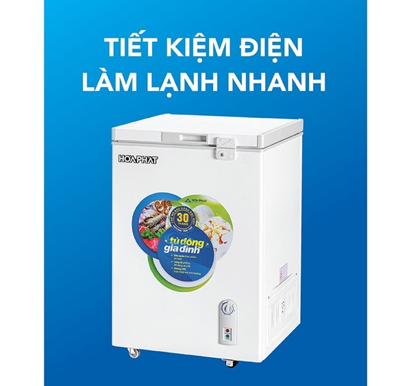 Tủ đông mini Hòa Phát HCF 106S1Đ 1 ngăn 1 cánh 110L nguyên đông