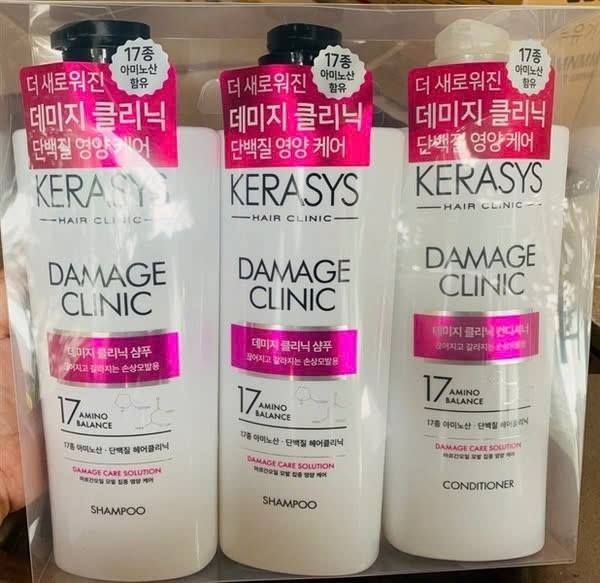 Bộ Dầu Gội Xả Kerasys Damage Clinic Hồng 600ml* 2 gội + 1 xả
