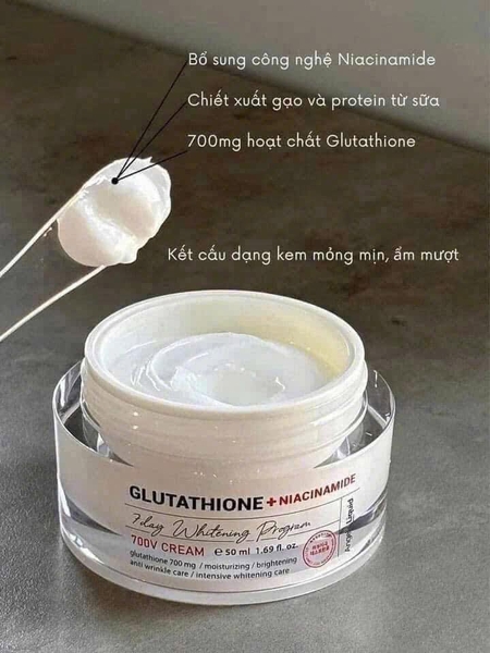 Kem Dưỡng Angel's Liquid Glutathione + Niacinamide 7 Day Whitening Program  700 V-Cream (50ml)