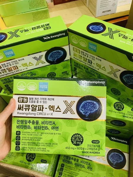 Bổ Não Lá Ngân Hạnh Kwangdong Circu α-X hộp 120 viên Hàn Quốc