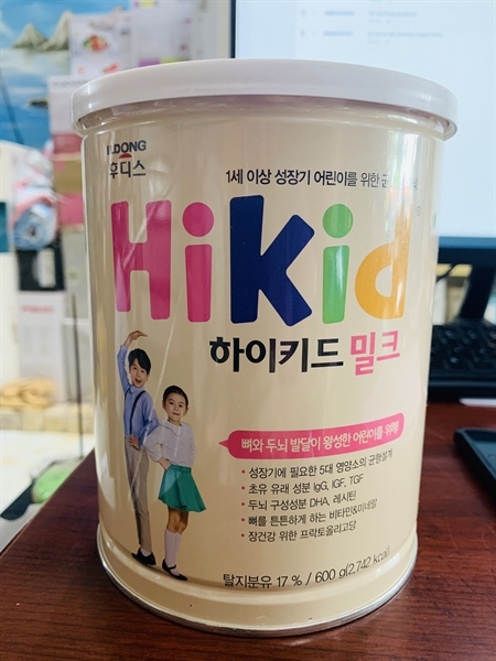 Sữa Hikid hộp 600g vị vani (Hàn Quốc) thơm ngon dễ uống tăng cân và chiều cao tối đa cho trẻ