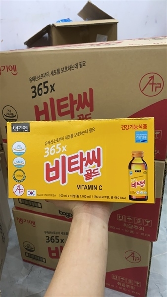 Nước tăng lực 365x Vitamin C Gold Hàn Quốc (10 chai*100ml)