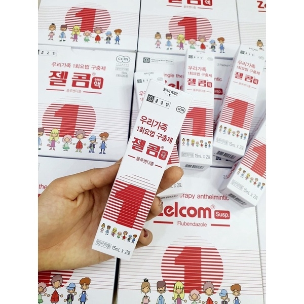 Thuốc tẩy giun ZELCOM Hàn Quốc (Hộp 2 gói 15ml)