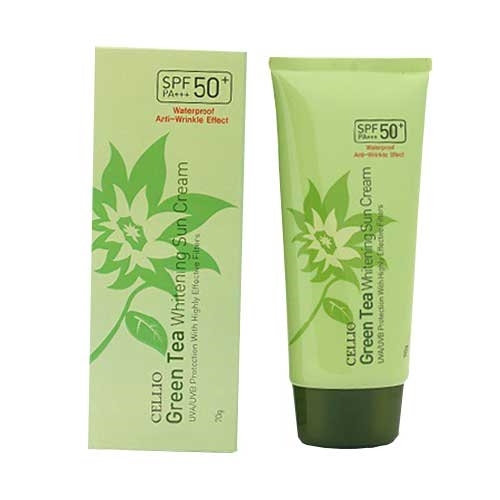 Kem Chống Nắng CELLIO GREEN TEA WHITENING SPF 50 70g Kangnam Mart