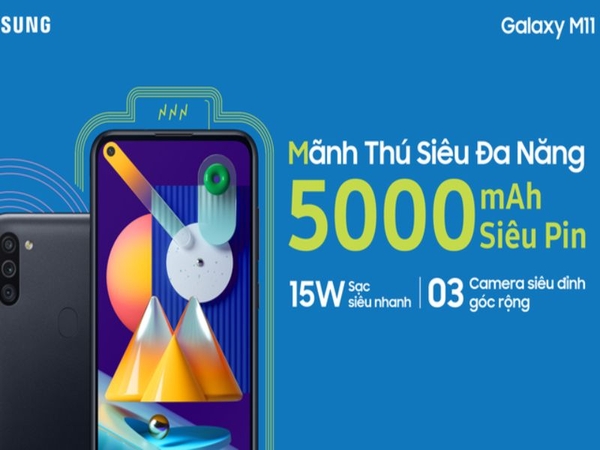 Galaxy M11 ra mắt tại VN: Snapdragon 450, cụm 3 camera, pin 5.000mAh, giá 3,69 triệu đồng