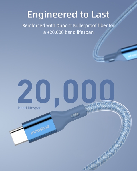 CÁP INNOSTYLE POWERFLEX USB-C TO LIGHTNING MFI 1.5M 20/30/60W ICL150AL