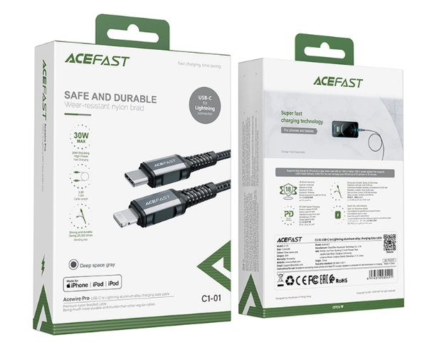 Cáp ACEFAST Type C to Lightning (1.2m) - C1-01