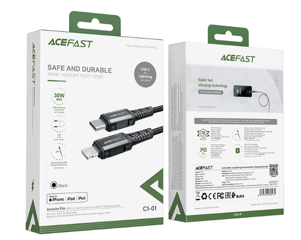 Cáp ACEFAST Type C to Lightning (1.2m) - C1-01