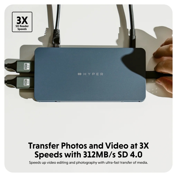 Cổng Chuyển HyperDrive Next 10 Port USB-C (2 Màn Hình) Cho Macbook M1/M2/M3 - HD7001GL