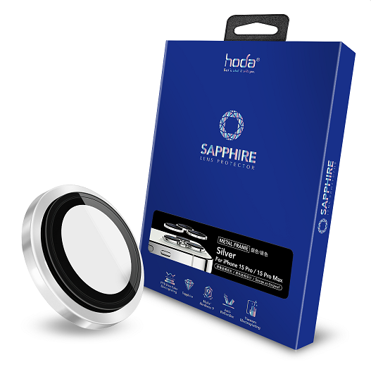 Miếng dán bảo vệ camera HODA Sapphire cho iPhone 15 Pro và 15 Pro Max