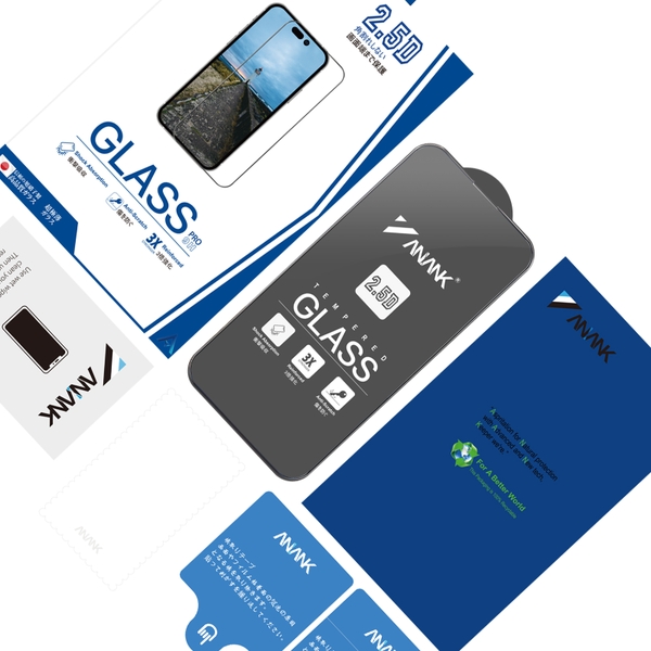 Miếng dán cường lực ANANK trong suốt cho iPhone 15 series (Có Viền Đen)