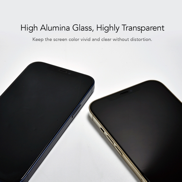 Miếng dán cường lực kèm khung trợ dán HODA chống nhìn trộm cho iPhone 12 Pro Max