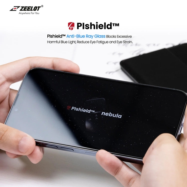 Miếng dán cường lực NEBULA PISHIELD ZEELOT cho iPhone 13 | 13 Pro CHỐNG TIA XANH (Có Lưới Loa)