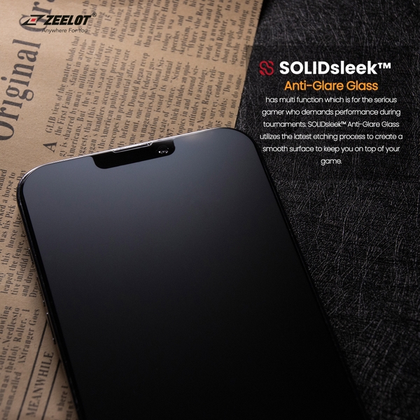 Miếng dán cường lực ZEELOT SOLIDsleek cho iPhone 13 Mini (Có viền đen) CHỐNG TIA XANH