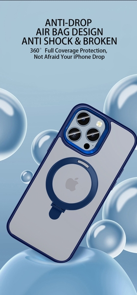 Ốp Lưng MIPOW iPhone 15 PRO MAX Magsafe Stand 2 IN 1 Transparent MC15C04