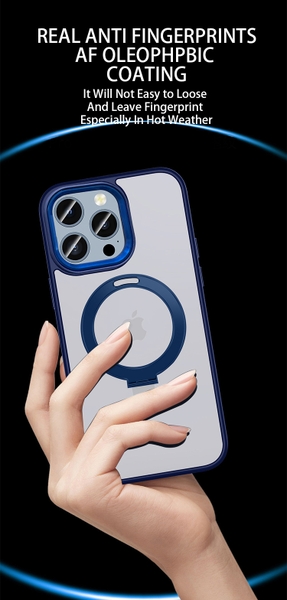 Ốp Lưng MIPOW iPhone 15 PRO MAX Magsafe Stand 2 IN 1 Transparent MC15C04