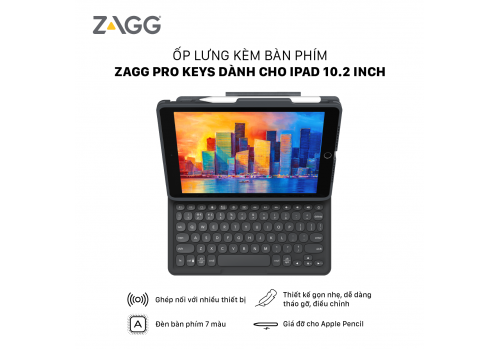 Ốp lưng kèm bàn phím ZAGG Pro Keys iPad 10.2 inch