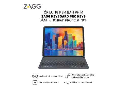 Ốp lưng kèm bàn phím ZAGG Pro Keys iPad Pro 12.9 inch