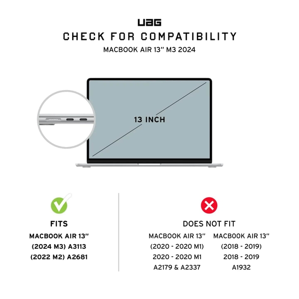 Ốp lưng UAG Macbook Air 13 inch (M2/M3) (2022-2024) Plyo