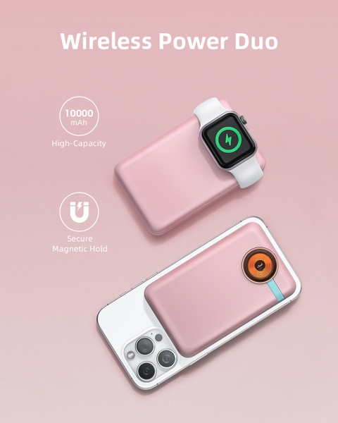 Pin Dự Phòng MAGSAFE iPhone & Apple Watch INNOSTYLE PowerMag Duo 2-IN-1 10000MAH IW202