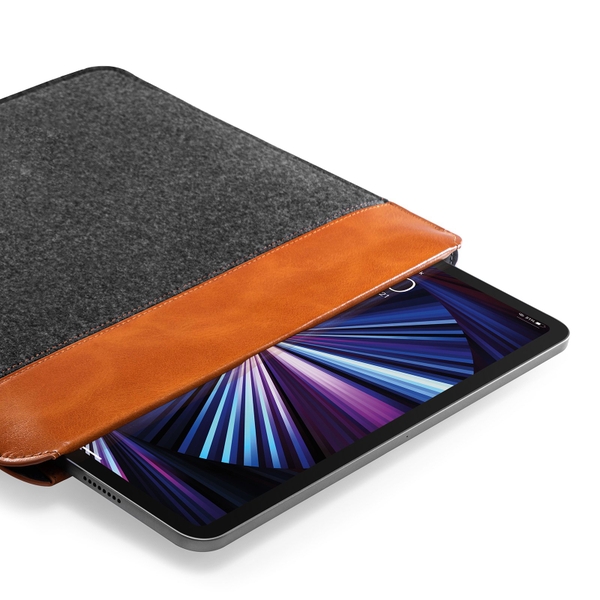 TÚI CHỐNG SỐC TOMTOC (USA) FELT & PU LEATHER FOR IPAD 12.9-INCH H16-B03Y