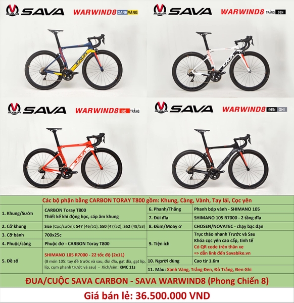 Xe đạp đua Sava Warwin 8 (Phong chiến 8)