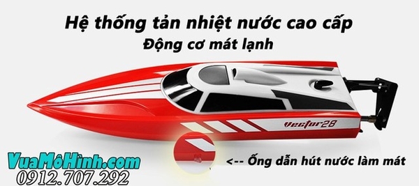 tàu thuyền cano điều khiển từ xa mini vector 28 giá rẻ cỡ nhỏ, hàng chính hãng